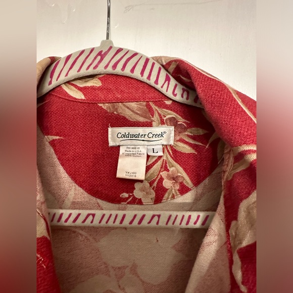 Coldwater Creek Red Floral Canvas Jacket - Picture 2 of 3